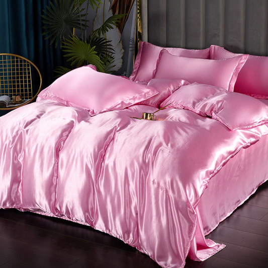 king - 3 piece silkbliss quilt cover set (pink)