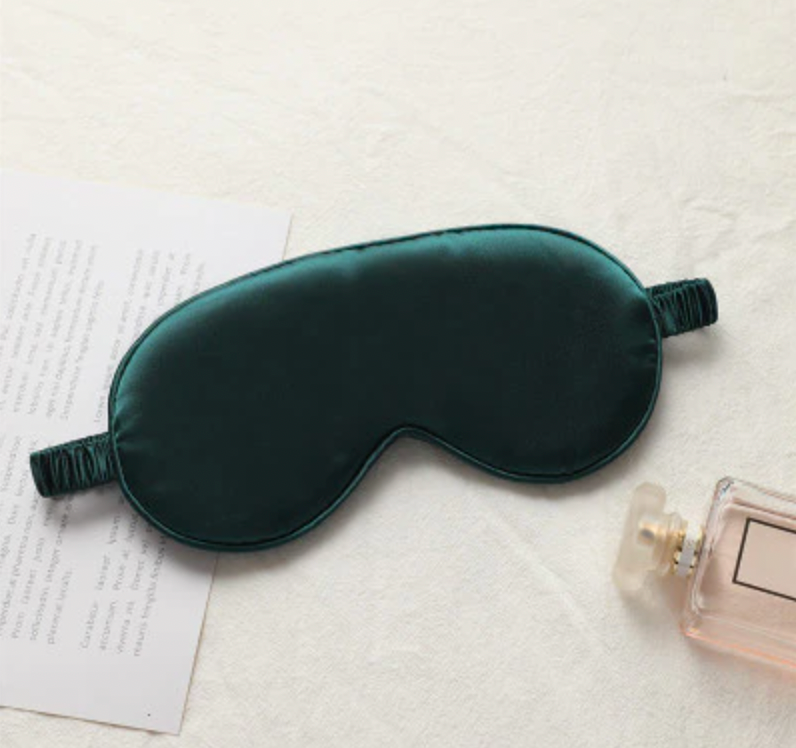 silk sleep mask (dark green)